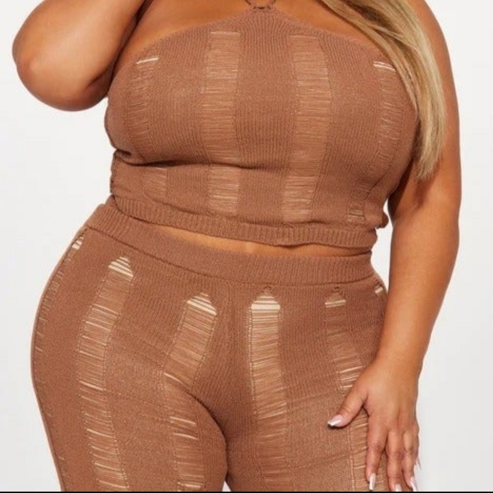 Fashion Nova set Larissa Distressed Pant Set